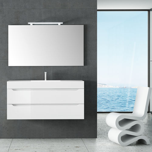 Mobile lavabo sospeso - PLAY CURVE - Decosan - in legno laccato / contemporaneo / con cassetti