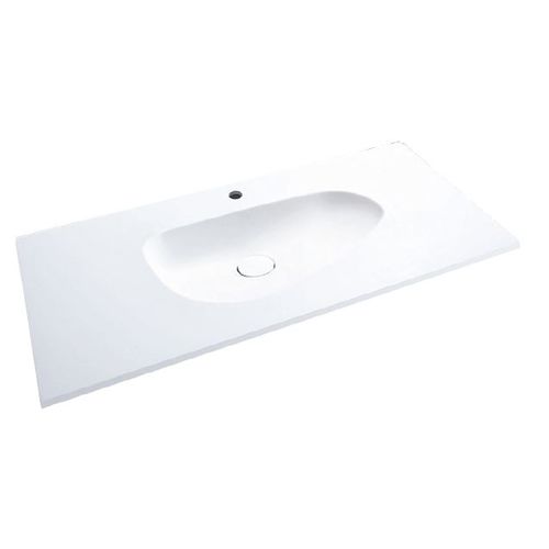 Lavabo da incasso - ELA - Decosan - in Solid Surface / con piano integrato / rettangolare
