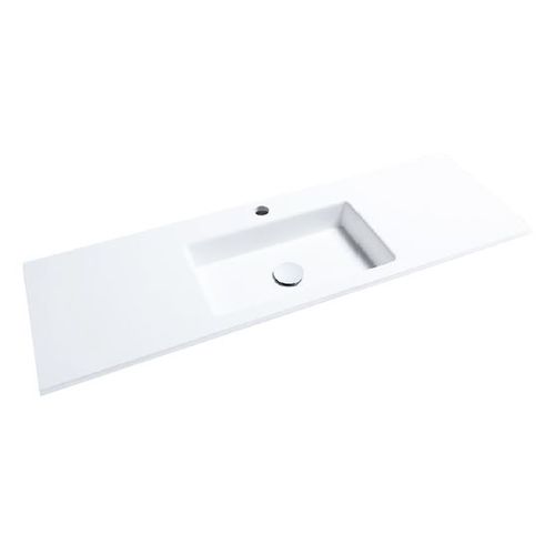 Lavabo da incasso - MINI-F39 - Decosan - in Solid Surface / con piano integrato / rettangolare