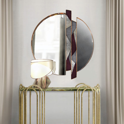 Specchio a muro - Zircon - Muranti - contemporaneo / in rame lucido / grigio