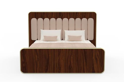 Letto matrimoniale - Nara - Muranti - contemporaneo / con testiera imbottita / in velluto