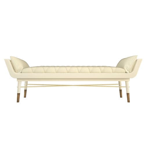 Divanetto imbottito contemporaneo - Kema - Muranti - in velluto / in cotone / con supporto in ottone lucido