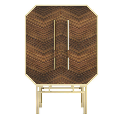 Mobile bar contemporaneo - Mitari - Muranti - in legno / in vetro / in ottone lucidato