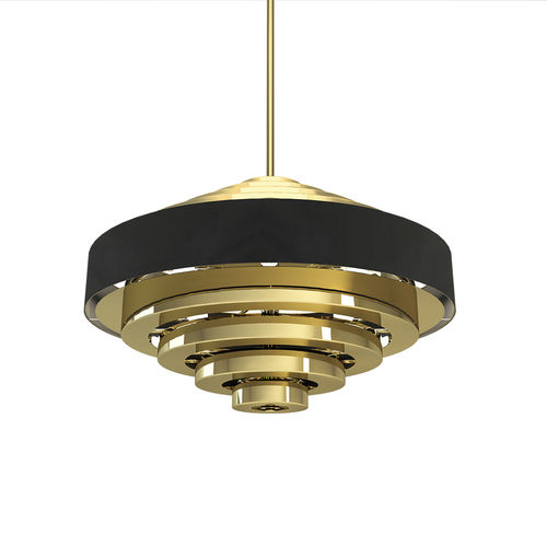Lampada a sospensione - Bricka - Muranti - in ottone lucidato / in velluto / contemporanea