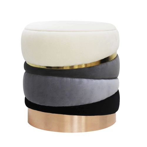 Sgabello contemporaneo - Obsidian - Muranti - in velluto / in cotone / con supporto in ottone lucido