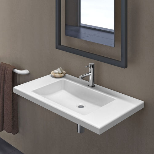 Lavabo sospeso - ONE LINE - Valadares - in ceramica / in pietra calcarea / in acciaio inossidabile
