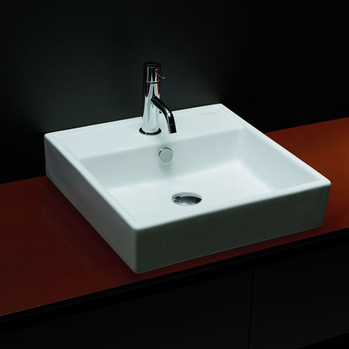 Lavabo sospeso - RECIFE PLUS - Valadares - in ceramica / in pietra calcarea / quadrato