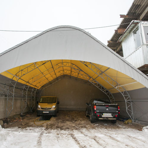 Tensostruttura su ossatura metallica - HOLSTROY - per tettoia / per tettoia di posto auto / con membrana in PVC