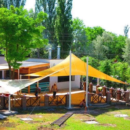 Tendone parasole in tela - SAIL - HOLSTROY - per spazio pubblico / per hotel