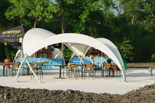 Tensostruttura su ossatura metallica - TRIANGLE  - HOLSTROY - per tettoia / per interni / con membrana in PVC