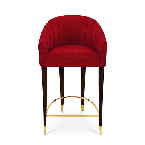 Sedia alta classica - ELEANOR - By Swans - da interno / in velluto / in ottone lucidato