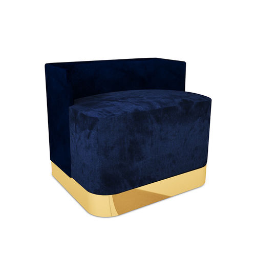 Sgabello contemporaneo - GEOFFREY - By Swans - in velluto / con supporto in ottone lucido / imbottito