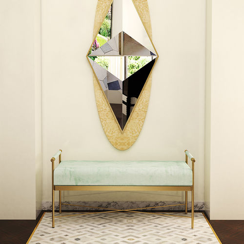 Divanetto imbottito contemporaneo - MERYL II - By Swans - in velluto / in ottone / contract