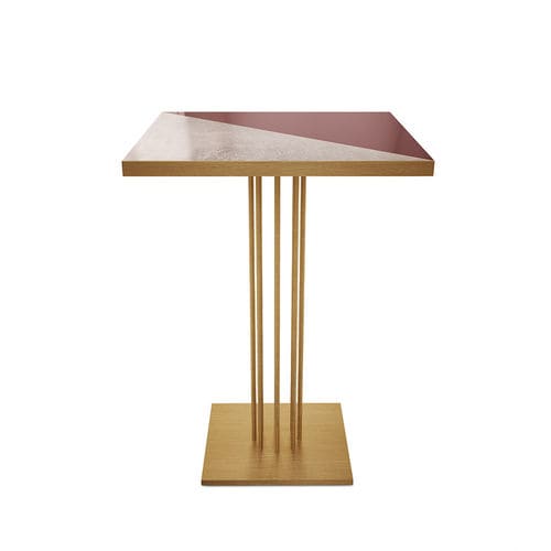 Tavolo alto contemporaneo - COLIBRI - By Swans - in legno laccato / in ottone / quadrato