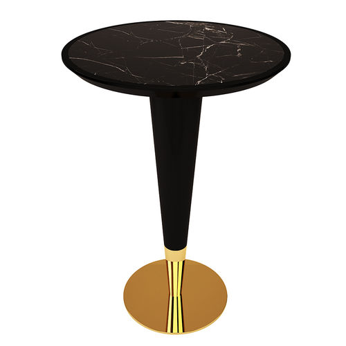 Tavolo alto contemporaneo - GOSLING - By Swans - in legno laccato / in ottone lucidato / in marmo