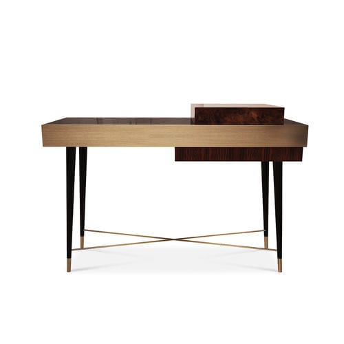 Consolle contemporanea - VICTORIA - By Swans - in legno / in ottone spazzolato / rettangolare