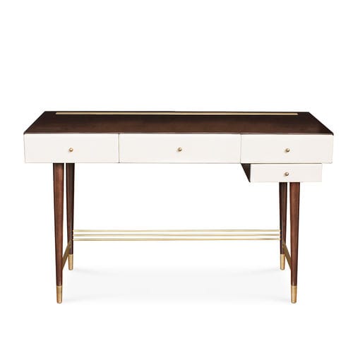 Mobile da toeletta in stile - VICTORIA II - By Swans - in legno massiccio / in ottone spazzolato / in pelle