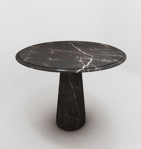 Tavolo design originale - SENSA - MAPSWONDERS - in marmo / con supporto in ottone / rotondo