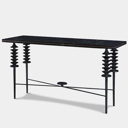 Consolle contemporanea - SAINT MARTIN - MAPSWONDERS - in marmo / con supporto in ottone / rettangolare