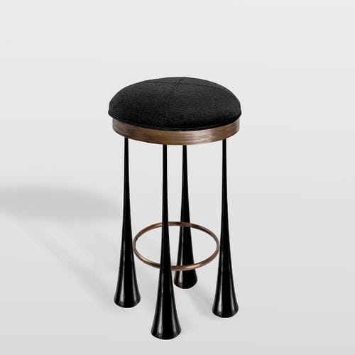 Sgabello da bar design originale - VASTO  - MAPSWONDERS - in tessuto / con supporto in ottone / con 4 gambe