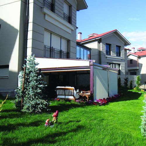 Tenda avvolgibile a rullo - BY90 - BYART GROUP - in tessuto / da esterno / contract