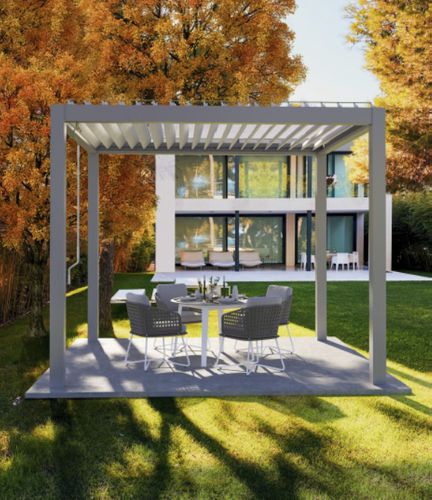 Pergola autoportante - OPTIMUS - BYART GROUP - in alluminio / a lamelle orientabili / a lamelle frangisole