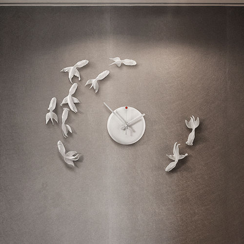 Orologio design originale - GOLDFISH X CLOCK - Haoshi - a muro / analogico / in resina