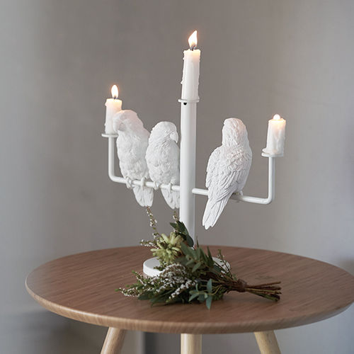 Portacandela in ferro - PARROT X CANDLE HOLDER  - Haoshi - in resina