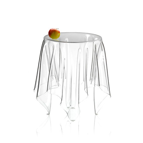 Tavolo d'appoggio design - IT10487 - dESIGNoBJECT - in polimetacrilato / in metacrilato / rotondo