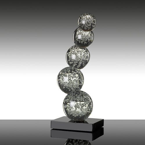 Scultura in vetro soffiato - BUBBLE  - Alberto Dona - da appoggio / contract / argentata