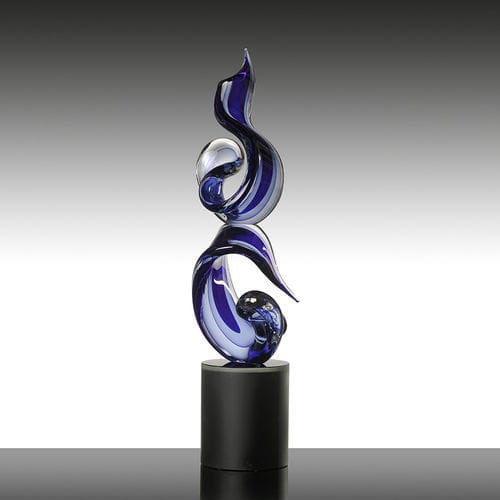 Scultura in vetro - DOUBLE RIBBON - Alberto Dona - da appoggio / contract / nera