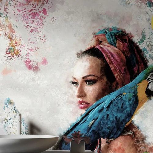 Carta da parati contemporanea - LADY ARA - WallyArt - in tessuto non tessuto / in fibra di vetro / in vinile