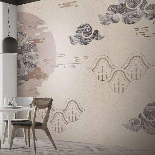 Carta da parati contemporanea - NUAGE - WallyArt - in tessuto non tessuto / in fibra di vetro / in vinile