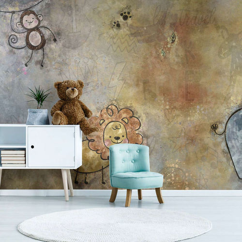 Carta da parati contemporanea - TEDDY - WallyArt - in tessuto non tessuto / in fibra di vetro / in vinile