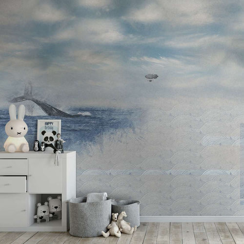 Carta da parati contemporanea - WHALE - WallyArt - in tessuto non tessuto / in fibra di vetro / in vinile