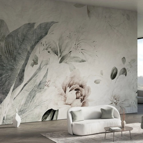 Carta da parati contemporanea - VIVIENNE - WallyArt - in tessuto / in fibra di vetro / con motivi floreali