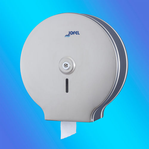 Distributore Carta Igienica Jofel Classic - Per Rotoli Fino A 200m, Acciaio Bianco, Antivandalico - Foto 2