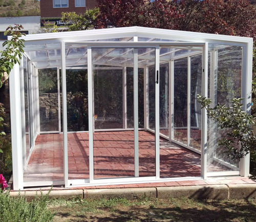 Capanno per giardino in vetro - LARA - planetabri - in alluminio / contemporaneo / per uso residenziale