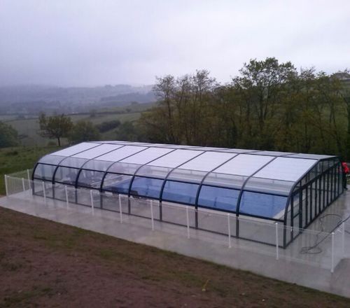 Copertura per piscina alta - Carla Eco - planetabri - fissa / in alluminio / in policarbonato