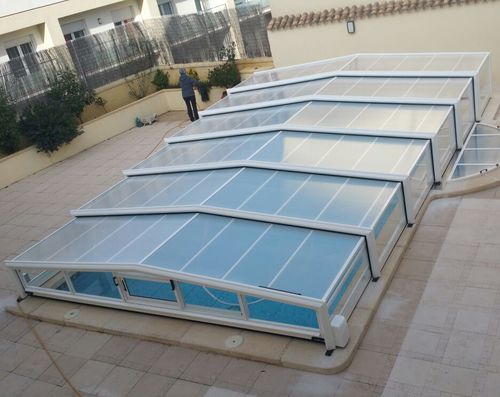 Copertura per piscina bassa - Petra 600 - planetabri - a parete / telescopica / in alluminio