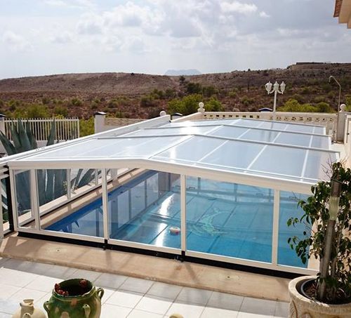 Copertura per piscina alta - Petra 900 - planetabri - a mezza altezza / a parete / telescopica