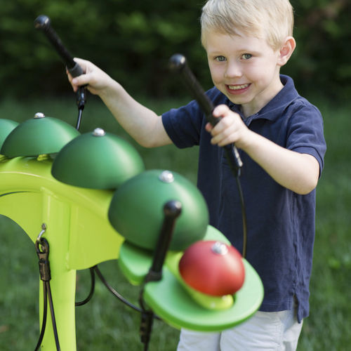 Struttura ludica musicale - CATERPILLAR  - Nature of Early Play - per parco giochi / in acciaio con rivestimento a polvere / in alluminio anodizzato