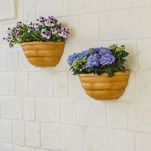 Vaso da giardino in polietilene rotostampato - ROME : GERLA A PARETE THEA - MONACIS - da parete / semitondo / bianco