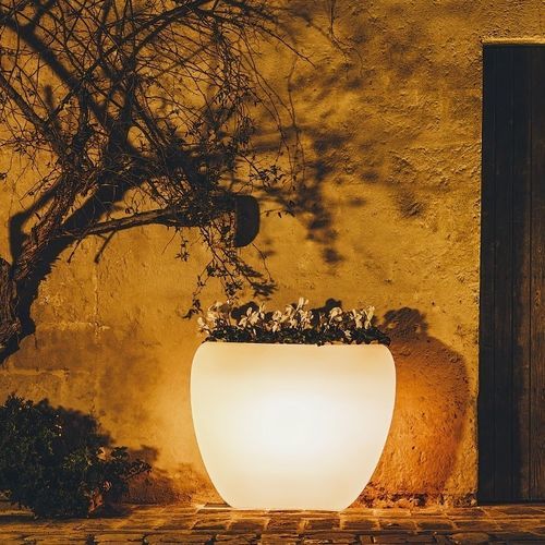 Fioriera in polietilene - BRIGHT : HEART - MONACIS - rettangolare / curva / luminosa