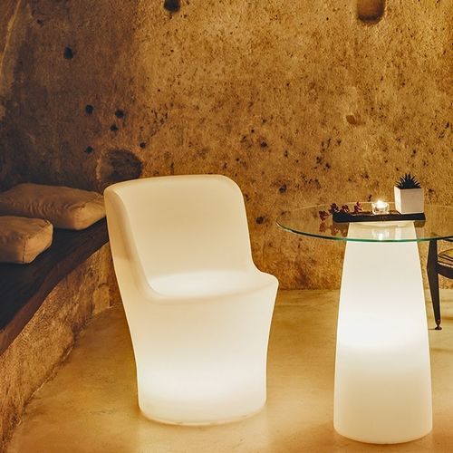 Sedia contemporanea - BRIGHT : COMFY MOON - MONACIS - da giardino / in polietilene / luminosa