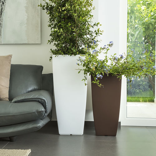 Vaso da giardino in polietilene rotostampato - CROMIA: STILO SQUARE - MONACIS - quadrato / antracite / marrone