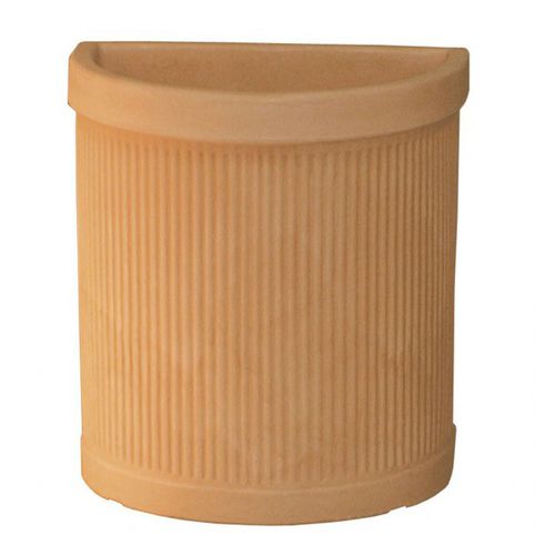 Vaso da giardino in plastica - MURO RIGHE - TeraPlast - da appoggio / semitondo