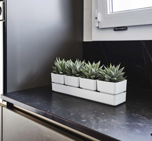 Vaso da giardino in plastica - SIERRA - TeraPlast - da appoggio / rettangolare / per uso residenziale
