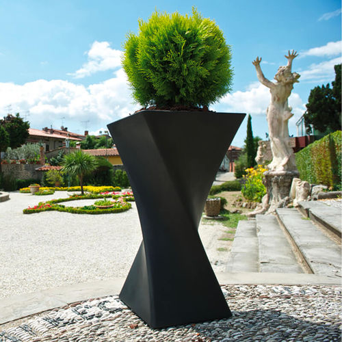 Vaso da giardino in polietilene rotostampato - Triangolo - PASQUINI & BINI - per uso residenziale / marrone / antracite