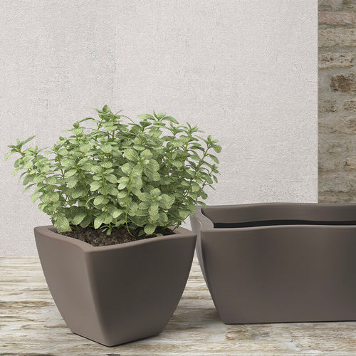 Vaso da giardino in polietilene rotostampato - Dorado - PASQUINI & BINI - rettangolare / per uso residenziale / marrone